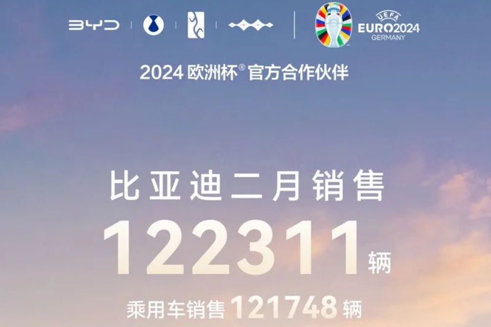 比亞迪2月銷售超12.23萬輛 動(dòng)力及儲(chǔ)能電池裝機(jī)約6.665GWh