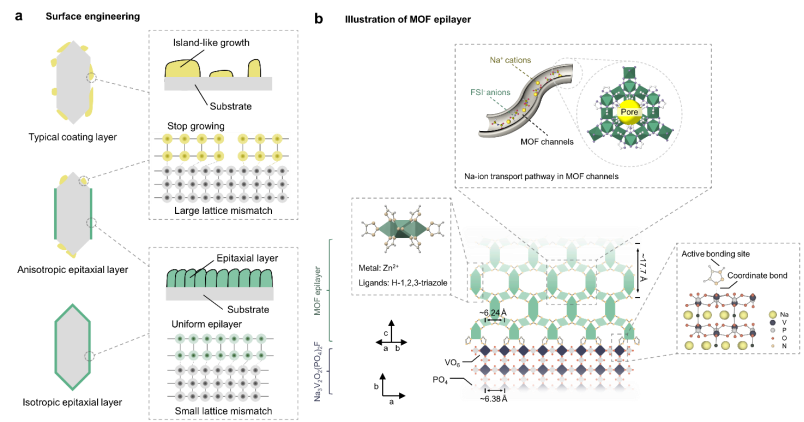 圖 2|表面工程與Na?傳輸機制示意圖 圖 2|表面工程與Na?傳輸機制示意圖