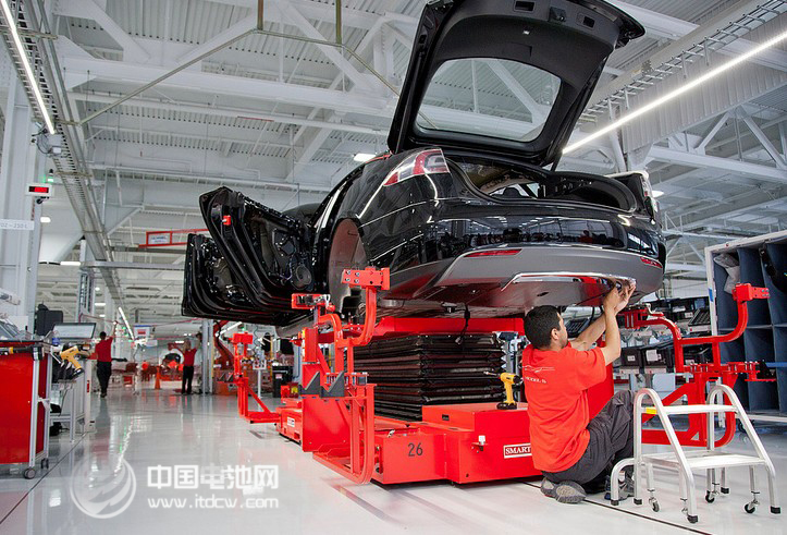 特斯拉（Tesla）生產線一角