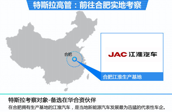 特斯拉高管考察江淮汽車 或將在華備選合資