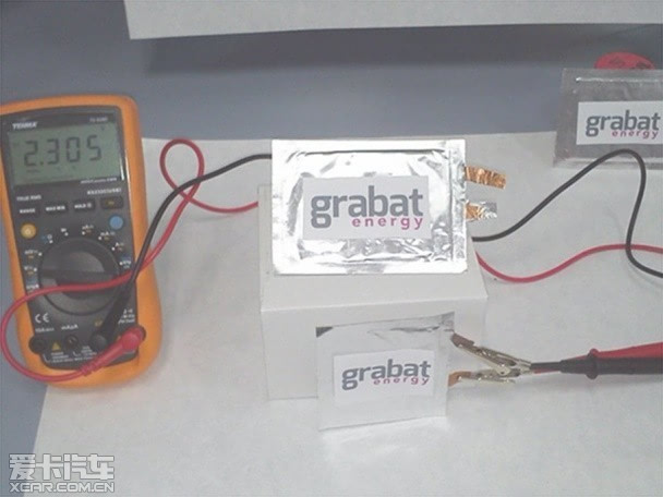 Graphenano公司展示的石墨烯電池樣品 Graphenano公司展示的石墨烯電池樣品