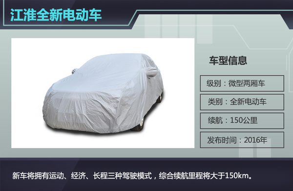 江淮微型電動車電池續(xù)航150km 將于明年發(fā)布