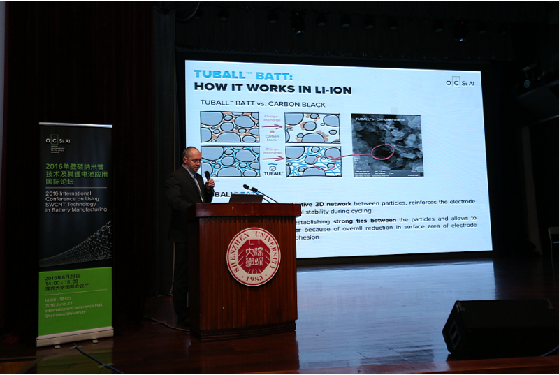 OCSiAl Energy的CTO——Konstantin Tikhonov現(xiàn)場(chǎng)作了“單壁碳納米管電池領(lǐng)域應(yīng)用”的報(bào)告 OCSiAl Energy的CTO——Konstantin Tikhonov現(xiàn)場(chǎng)作了“單壁碳納米管電池領(lǐng)域應(yīng)用”的報(bào)告