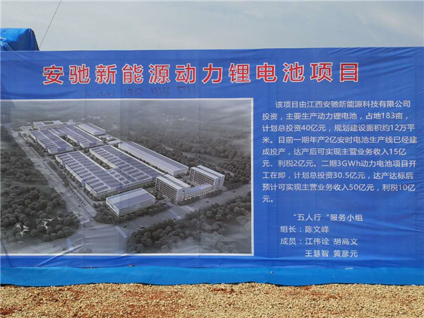 總投資40億元 安馳科技3GWh動力電池項目奠基