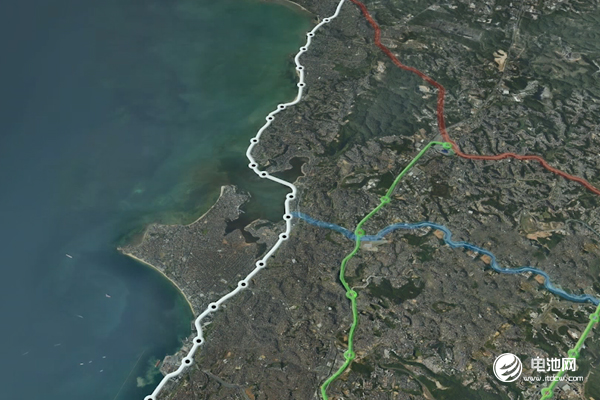 薩爾瓦多云軌線路(白色線條)將與其它軌道交通線路共同打造軌道交通網 薩爾瓦多云軌線路(白色線條)將與其它軌道交通線路共同打造軌道交通網