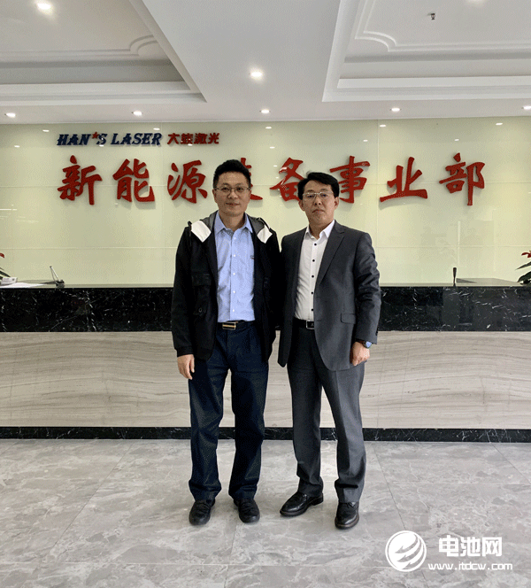 于清教拜訪電池百人會副理事長單位大族激光新能源裝備事業部