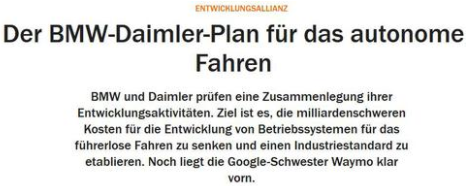 寶馬奔馳再牽手：或聯合開發緊湊型車 共享自動駕駛技術