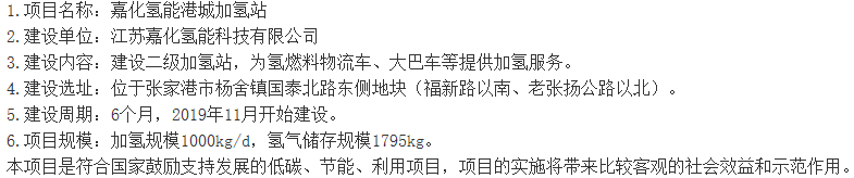 嘉化氫能港城加氫站項目公示信息