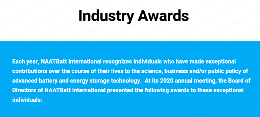 寧德時(shí)代曾毓群獲美國(guó)國(guó)家先進(jìn)技術(shù)電池聯(lián)盟終身成就獎(jiǎng) 寧德時(shí)代曾毓群獲美國(guó)國(guó)家先進(jìn)技術(shù)電池聯(lián)盟終身成就獎(jiǎng)