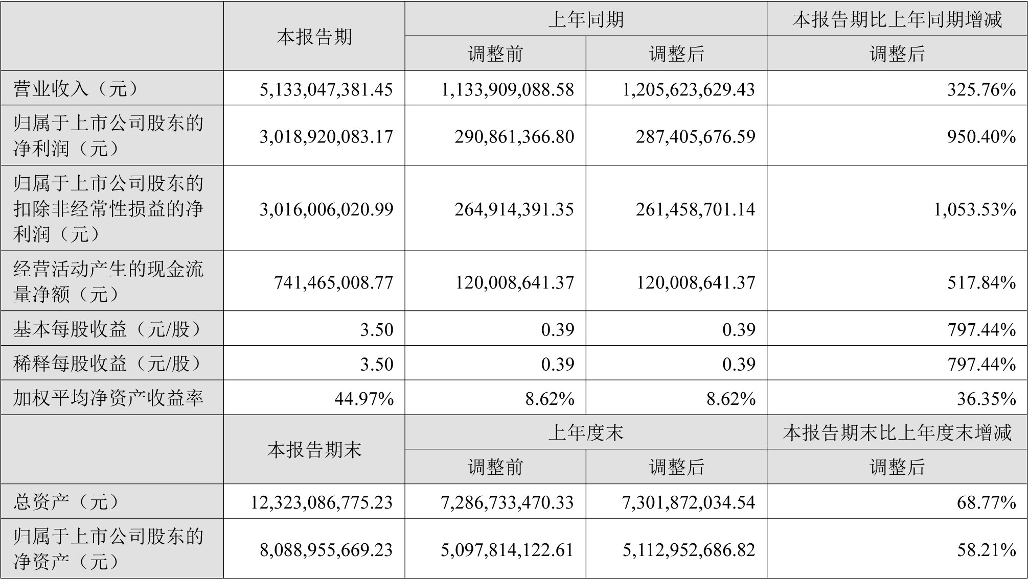 盛新鋰能上半年主要會計數據和財務指標（單位：元）