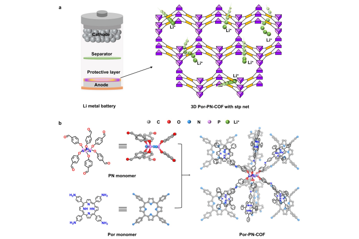 我國(guó)科學(xué)家開發(fā)出新型三維共價(jià)有機(jī)框架 可提升鋰金屬電池性能